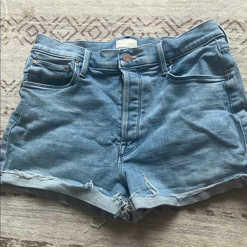 MOTHER Light Blue Denim Shorts